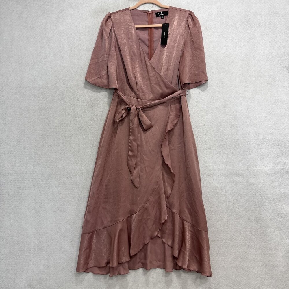 Lulu's Dusty Rose Midi Wrap Dress